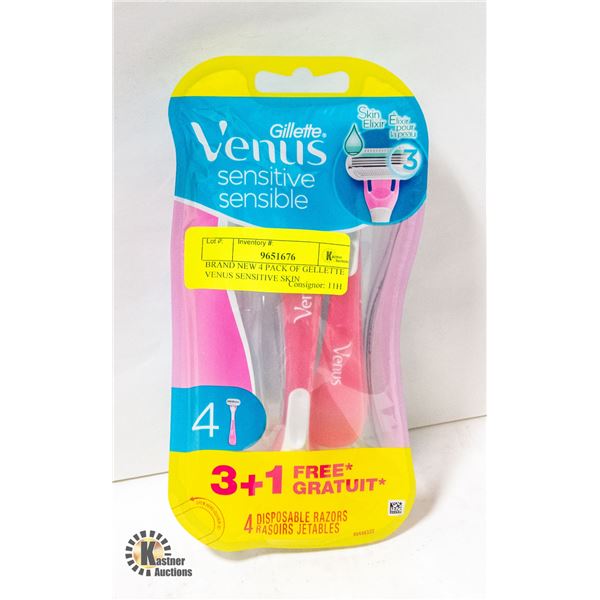 BRAND NEW 4 PACK OF GELLETTE VENUS SENSITIVE SKIN