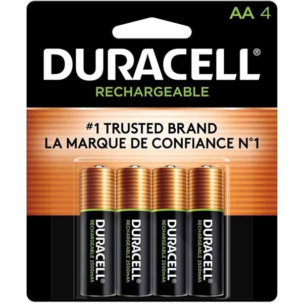 BRAND NEW 4 PACK OF DURACELL AA RECHARGEABLE