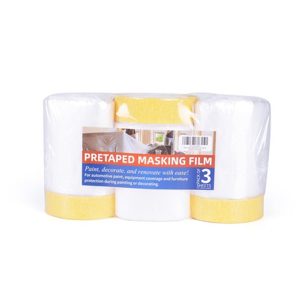 PACK OF 3 NEW TAPEBEAR PRETAPED MASKING FILM