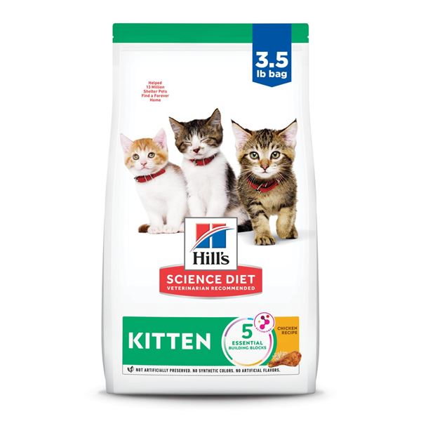 NEW 3.5LB HILLS SCIENCE DIET KITTEN DRY CAT FOOD