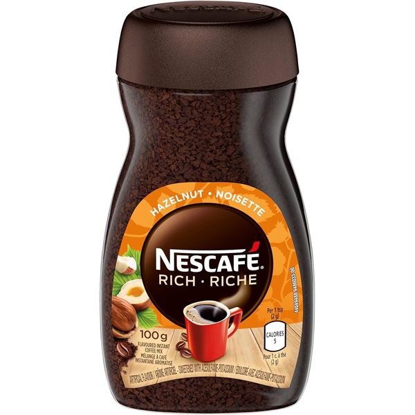 100G BOTTLE OF NESCAFE RICH HAZELNUT FLAVORED