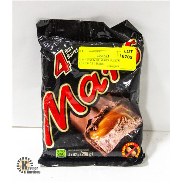 NEW 4 PACK OF MARS FULL SIZE CHOCOLATE BARS