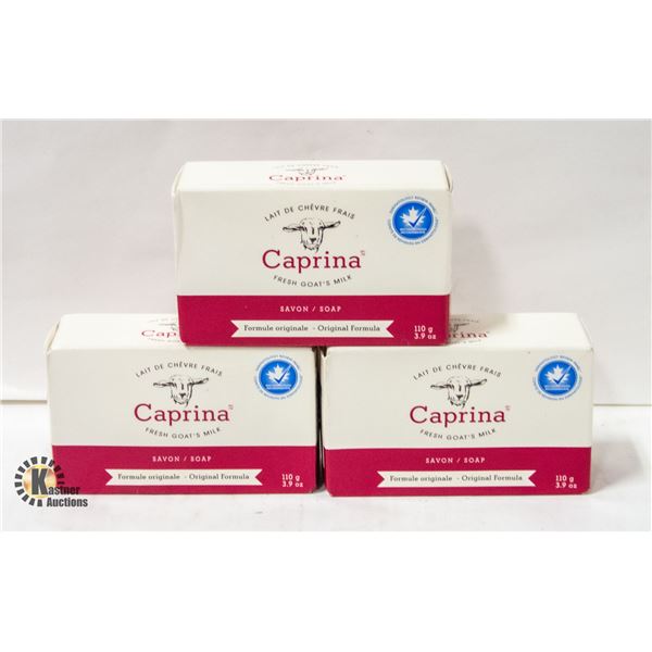 3 NEW CAPRINA FRESH GOAT'S MILK SOAP - ORIGINAL