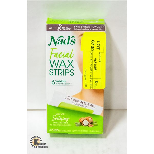 NEW 20 PACK OF NADS FACIAL WAX STRIPS