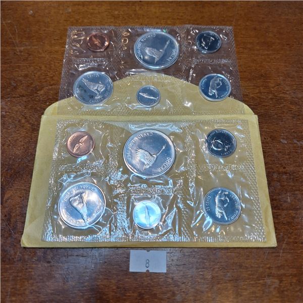 Two 1967 Canadian Proof Sets (80% pure silver) 86.2g Total
