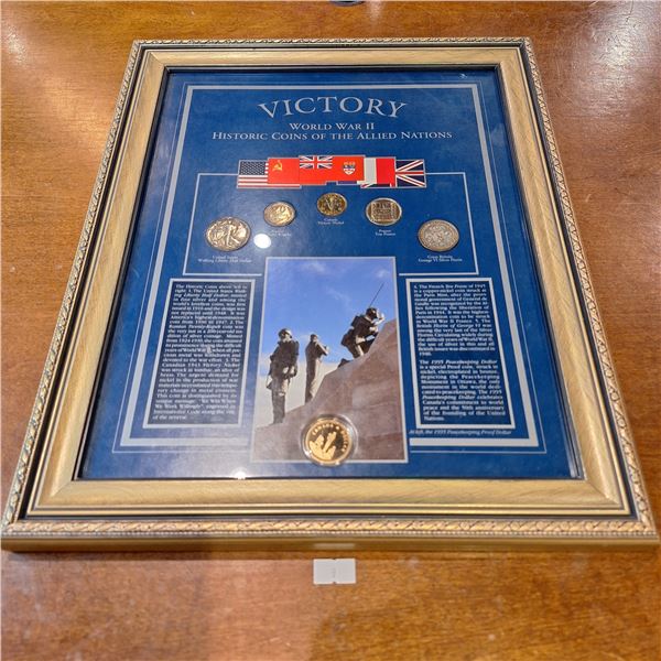 Victory World War II - Historic Coins of the Allied Nations Framed Display