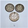 Image 1 : 1916, 1917, 1919 Canadian 50 Cent Coins 34.3g 92.5% Silver
