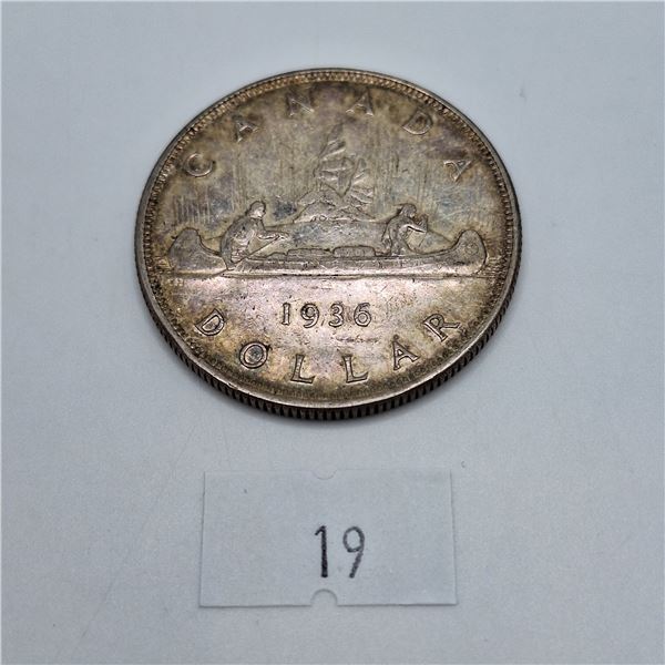 1936 Canadian Silver Dollar 23.3g 80% Silver