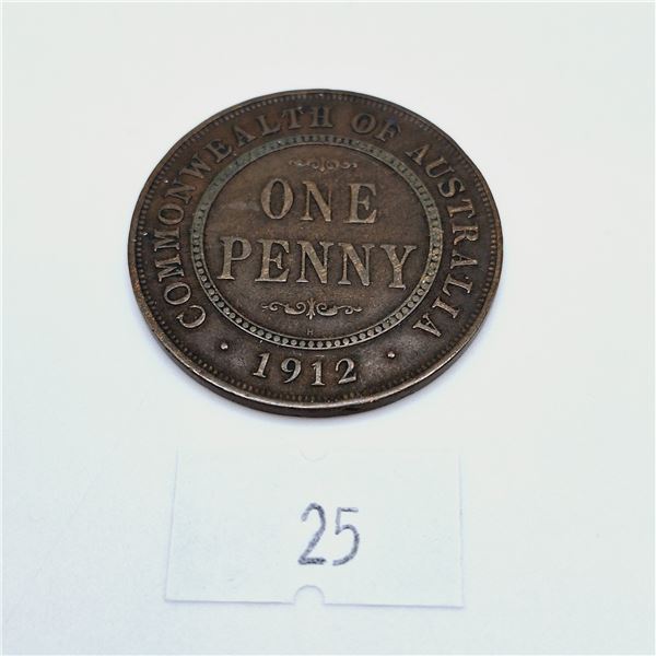 1912 Commonwealth of Australia One Penny Coin