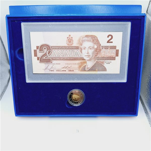 1996 Canada's $2 Proof Coin and Bank Note Set
