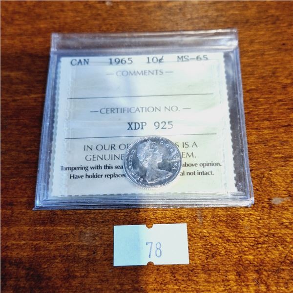 ICCS 1965 10 Cent MS-65