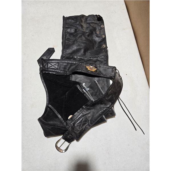 Genuine Harley Davidson Leather Riding Chaps