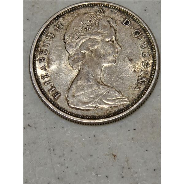 Silver 1967 canadian centennial 50 cent piece