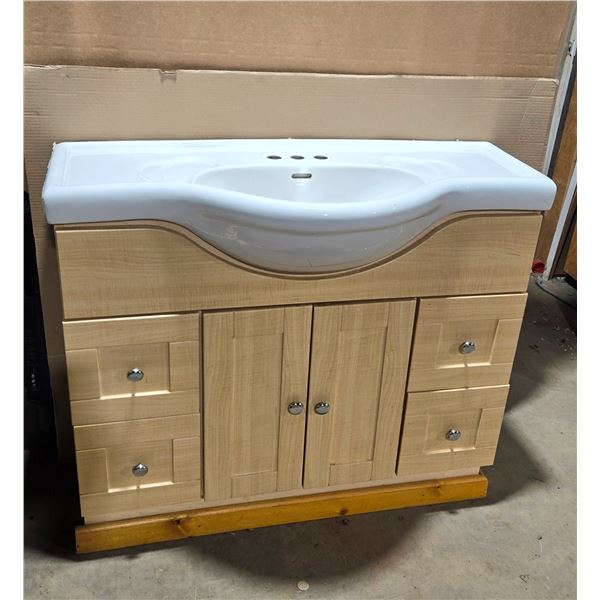 bathroom vanity and medicine cabinet