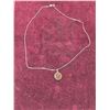 Image 1 : Sterling silver and amber pendant w/ chain