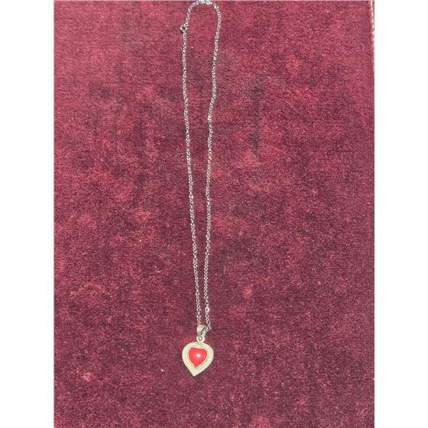 Sterling silver heart pendant w/ chain