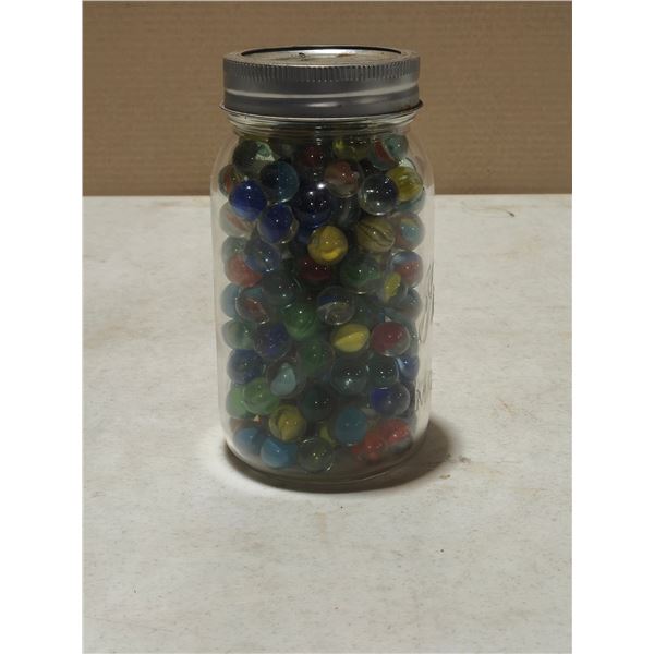 quart jar of marbles