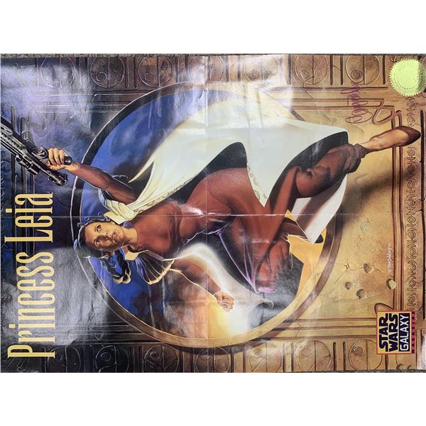 Carrie Fisher Star Wars Princess Leia signed insert poster