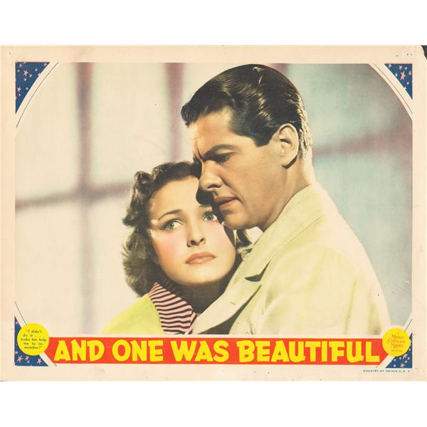 And One Was Beautiful original vintage lobby card