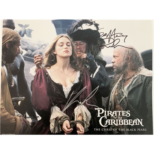 Pirates of the Caribbean: The Curse of the Black Pearl Geoffrey Rush and Keira Knightleysigned movie