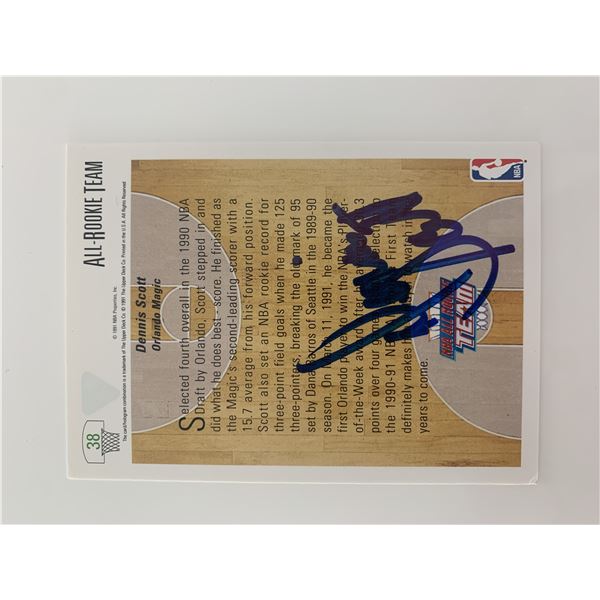 Dennis Scott signed basketball card