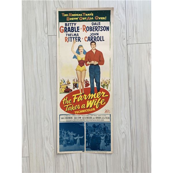 The Farmer Takes a Wife original 1952 vintage insert movie poster