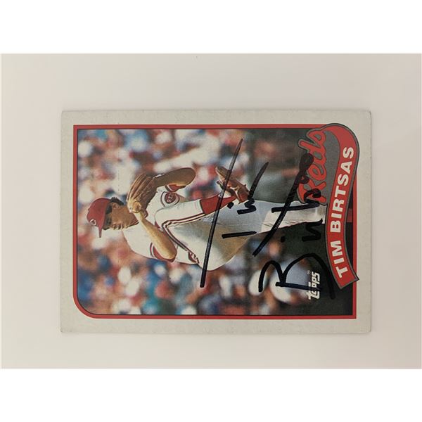 Tim Birtsas signed baseball card