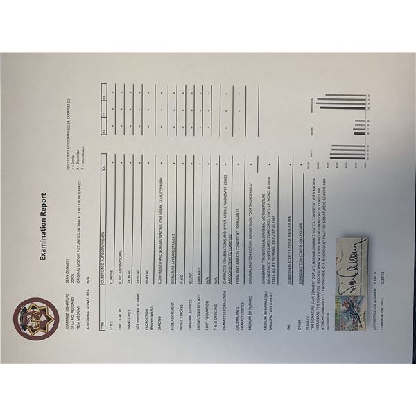 Sean Connery Thunderball signed soundtrack