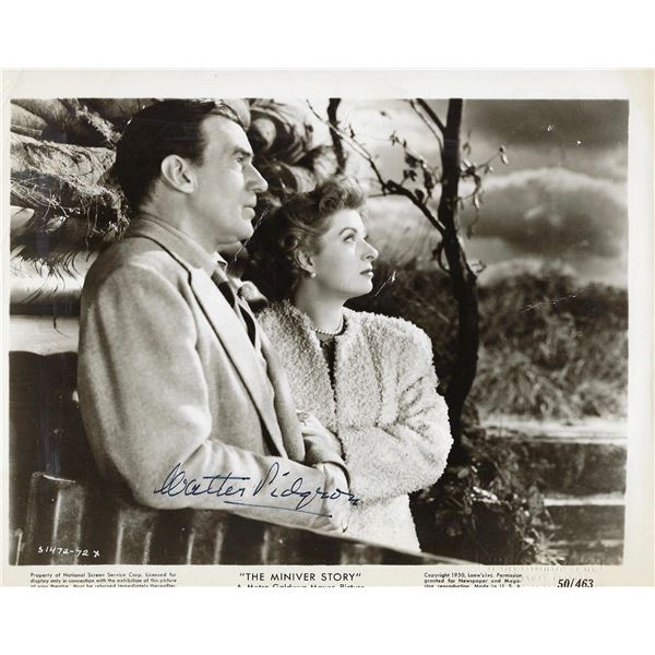 The Miniver Story Walter Pidgeon signed movie photo
