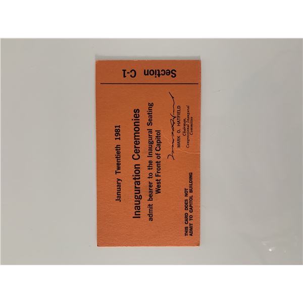 1981 Inauguration Ceremonies ticket