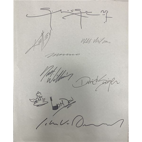 Various artists signed page