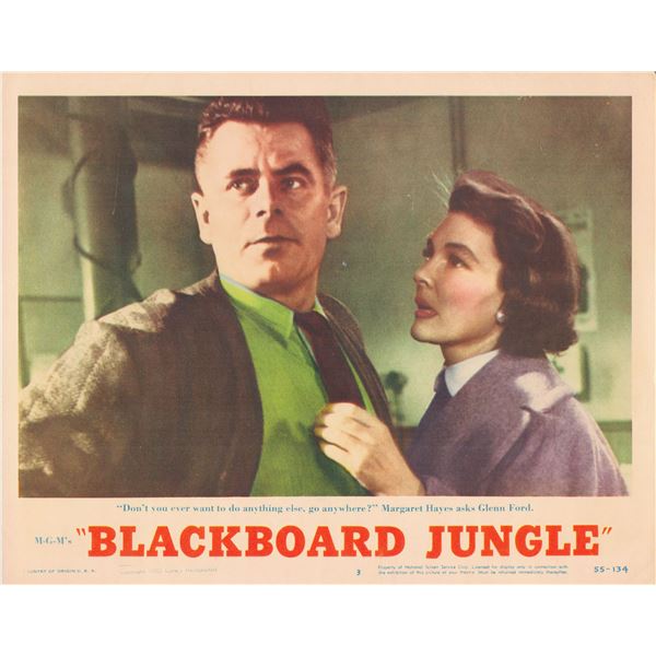 Blackboard Jungle 1955 original vintage lobby card