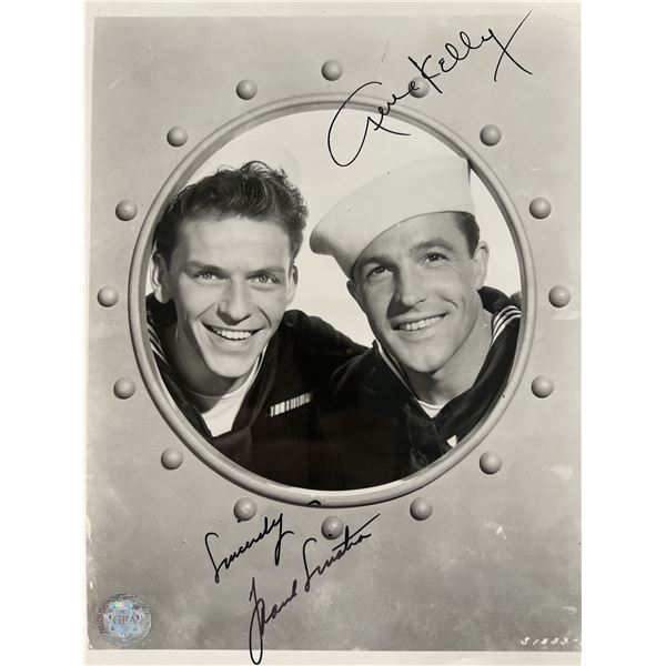 Frank Sinatra, Gene Kelly signed movie photo. GFA Authenticated