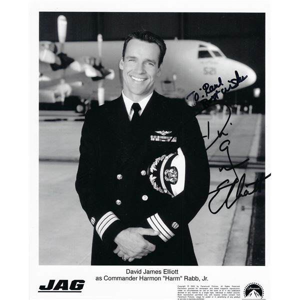 JAG  David James Elliott signed photo