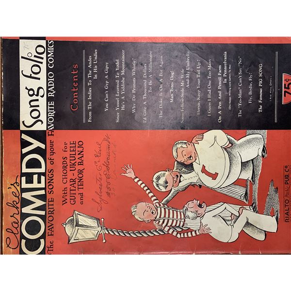 Comedy Song folio unsigned sheet music