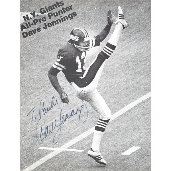 Dave Jennings signed magazine photo