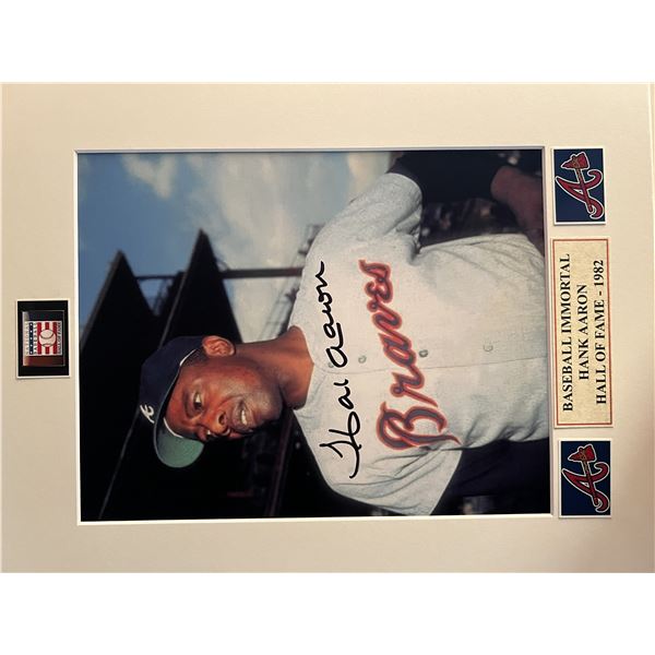 Hank Aaron signed photo