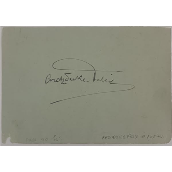 Archduke Felix of Austria original signature