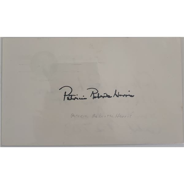 Patricia Roberts Harris original signature