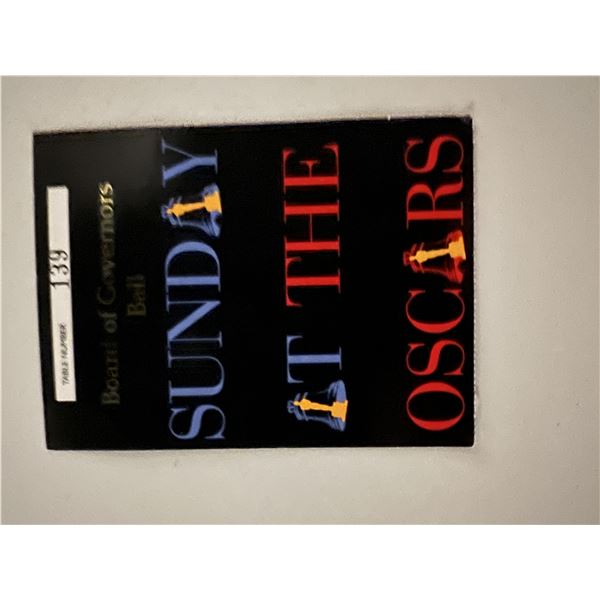 Original Board of the Governors Ball Sunday Night at the Oscars Ticket Stub