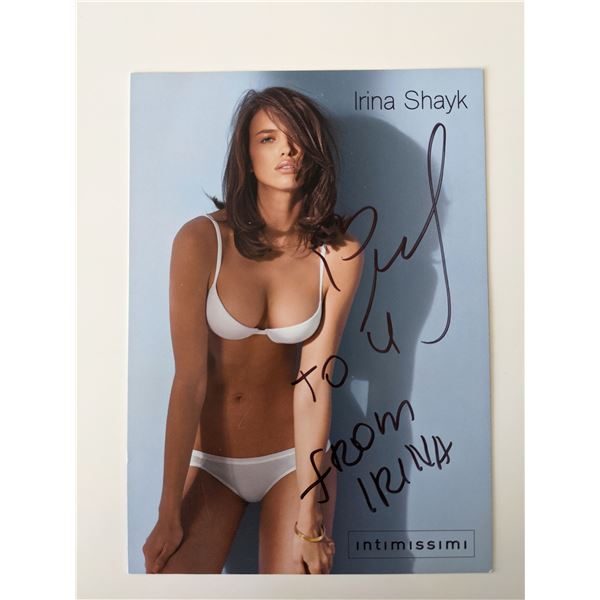 Irina Shayk signed photo card