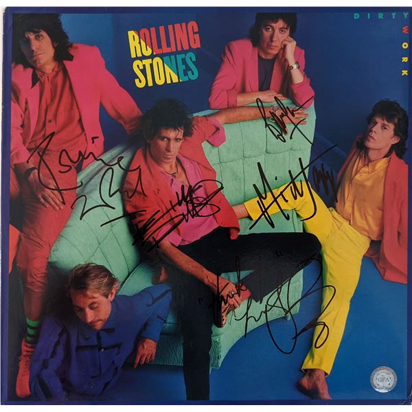 The Rolling Stones Dirty Work Signed Album. GFA Authenticated