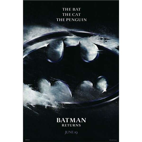 Batman Returns original 1992 vintage advance double-sided movie poster