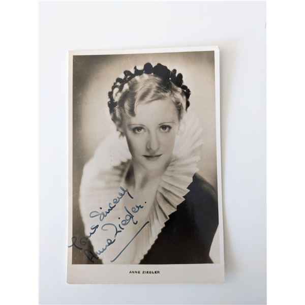 Anne Ziegler signed photo