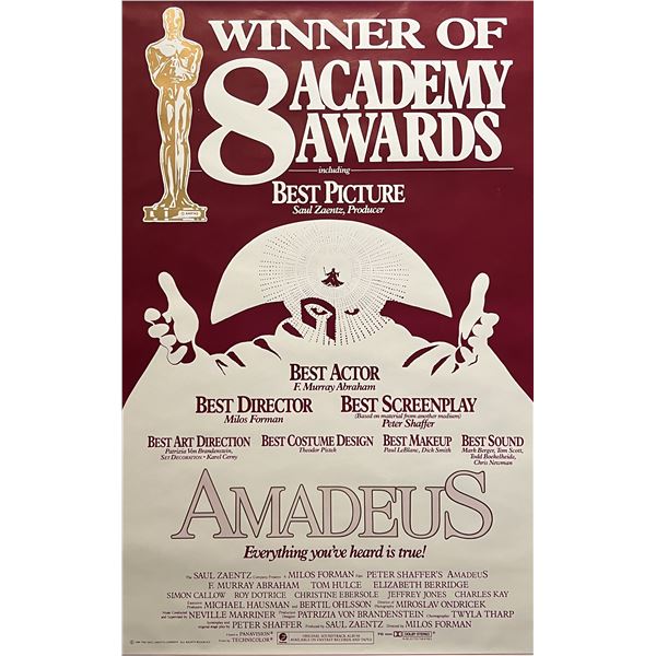 Amadeus Winner of 8 Academy Awards original movie poster