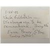 Image 1 : Ezra Henry Stone signed note
