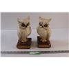 Image 1 : (2) Owl Decorations/Bookends - Chips