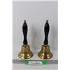 Image 1 : (2) Brass School Bells- 8''Tall