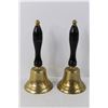 Image 2 : (2) Brass School Bells- 8''Tall