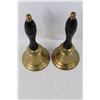 Image 3 : (2) Brass School Bells- 8''Tall